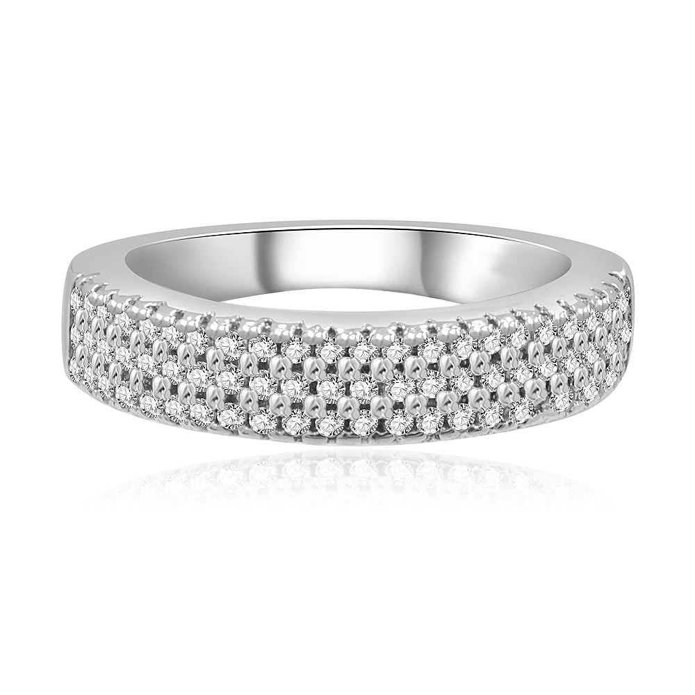 Stackable Cubic Zirconia Wedding Band Ring